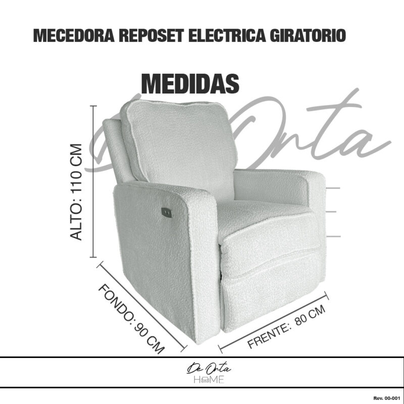 MECEDORA | RECLINABLE ELECTRICO | GIRA 350 - DULCE - Imagen 10